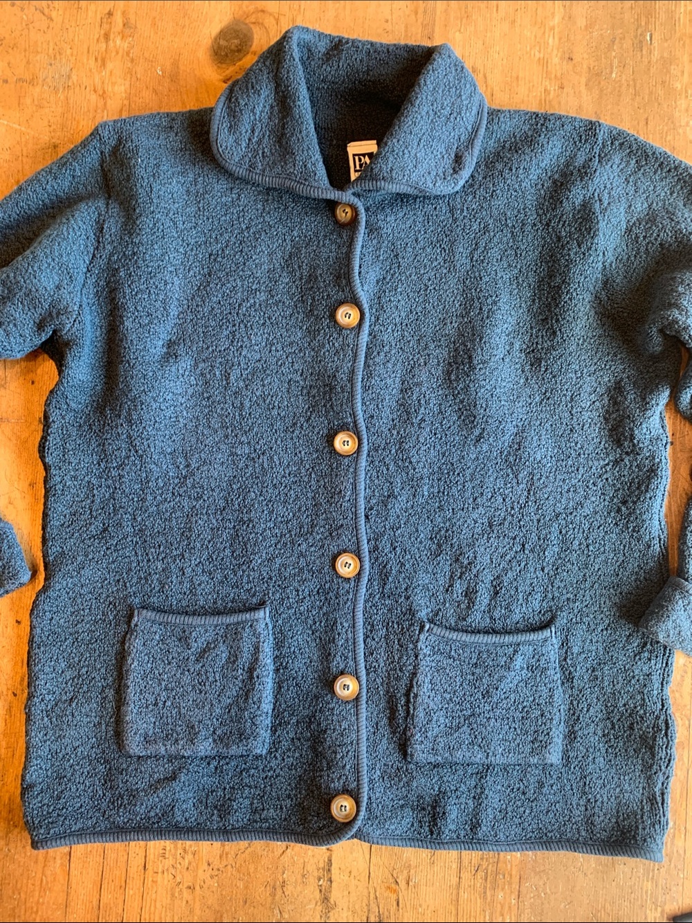 PA Company 1990’s Women’s Navy Blue Button-Up Cotton Cardigan - Picture 16 of 16